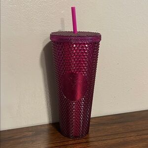 Starbucks 24oz Fuchsia Textured Tumbler with Straw